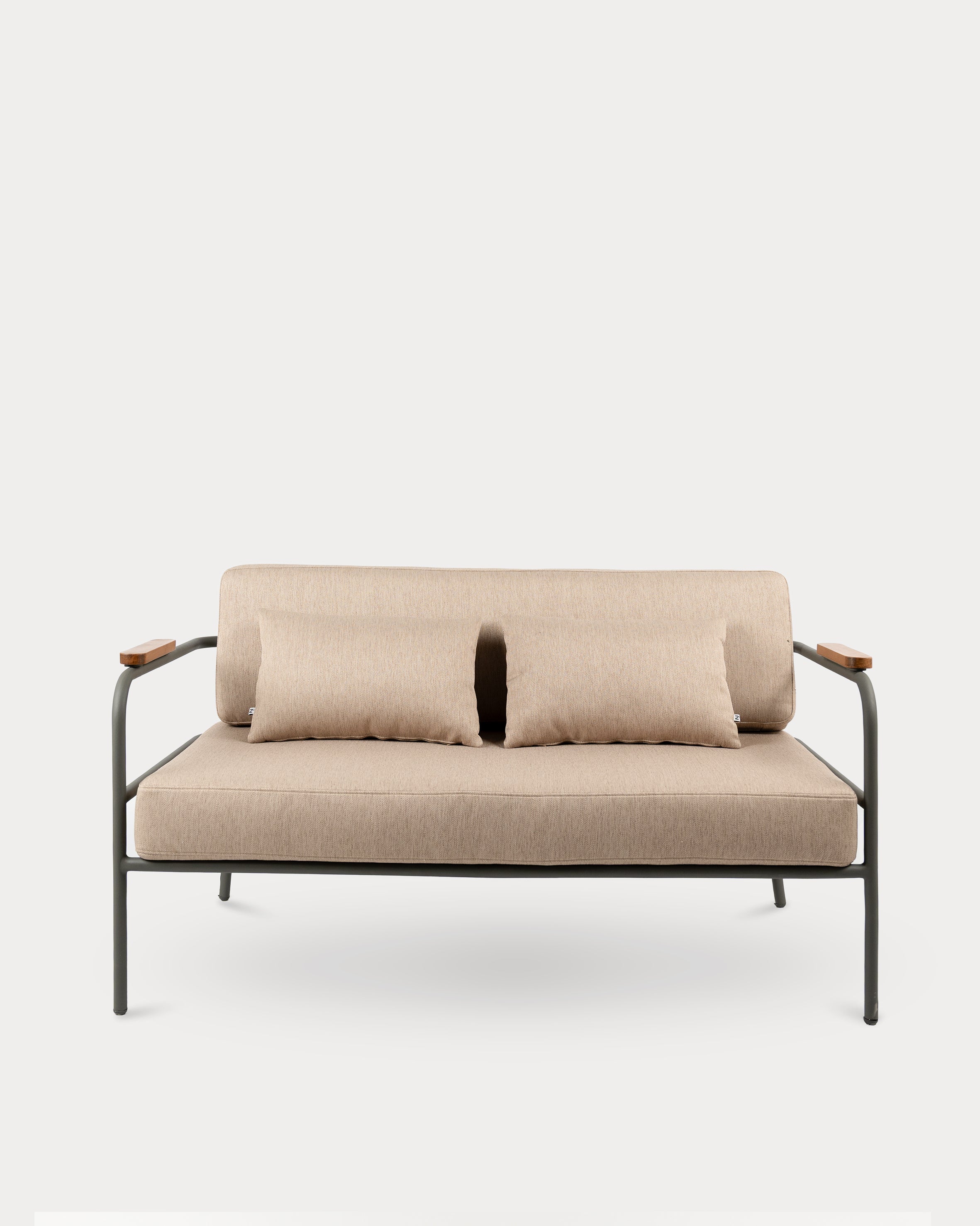 The Porta Sofa#Cushion Color_Taupe#Aluminum Color_Taupe#Size_2 Seater