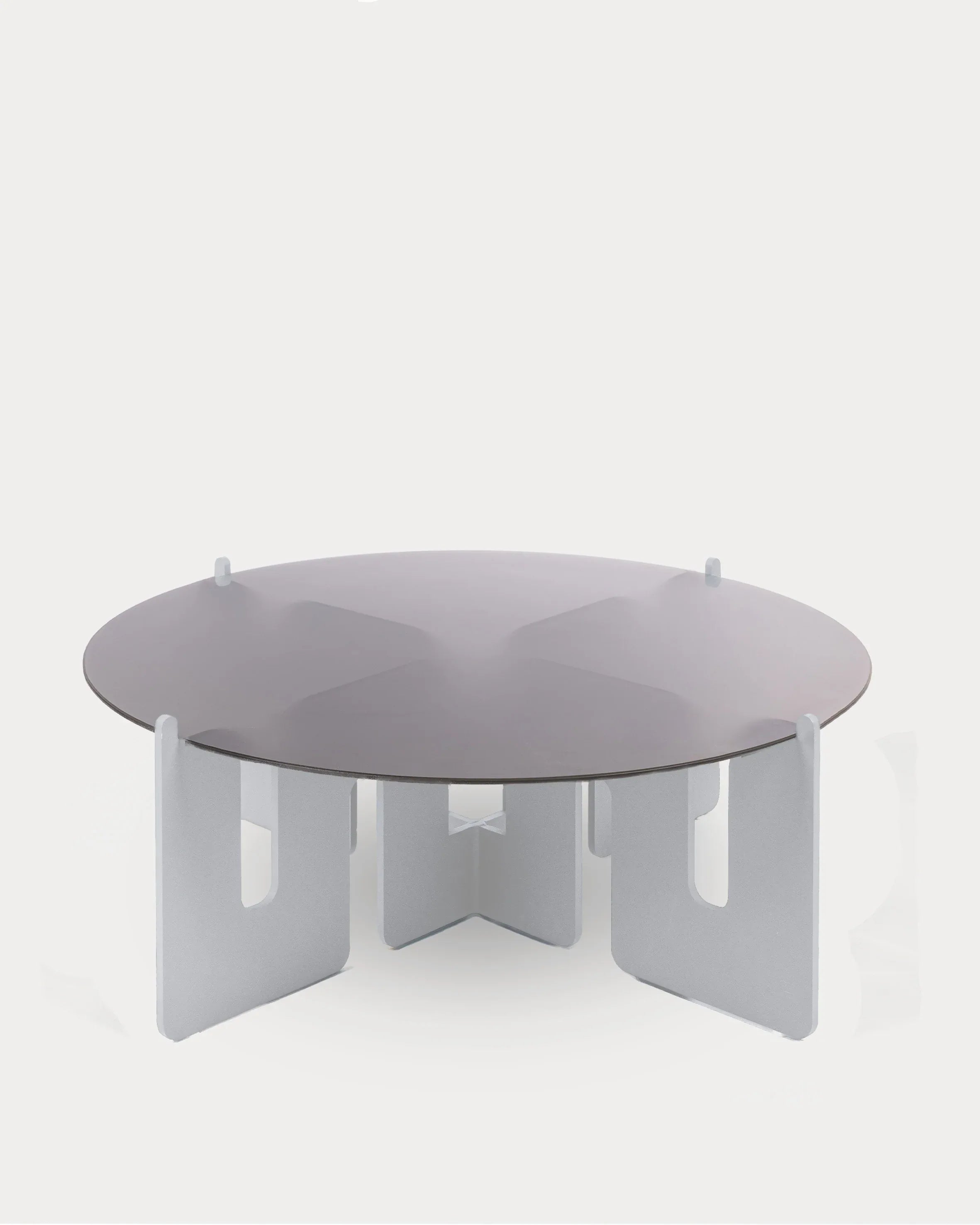 The Waves Coffee Table3#Aluminum_White#Glass_Brown