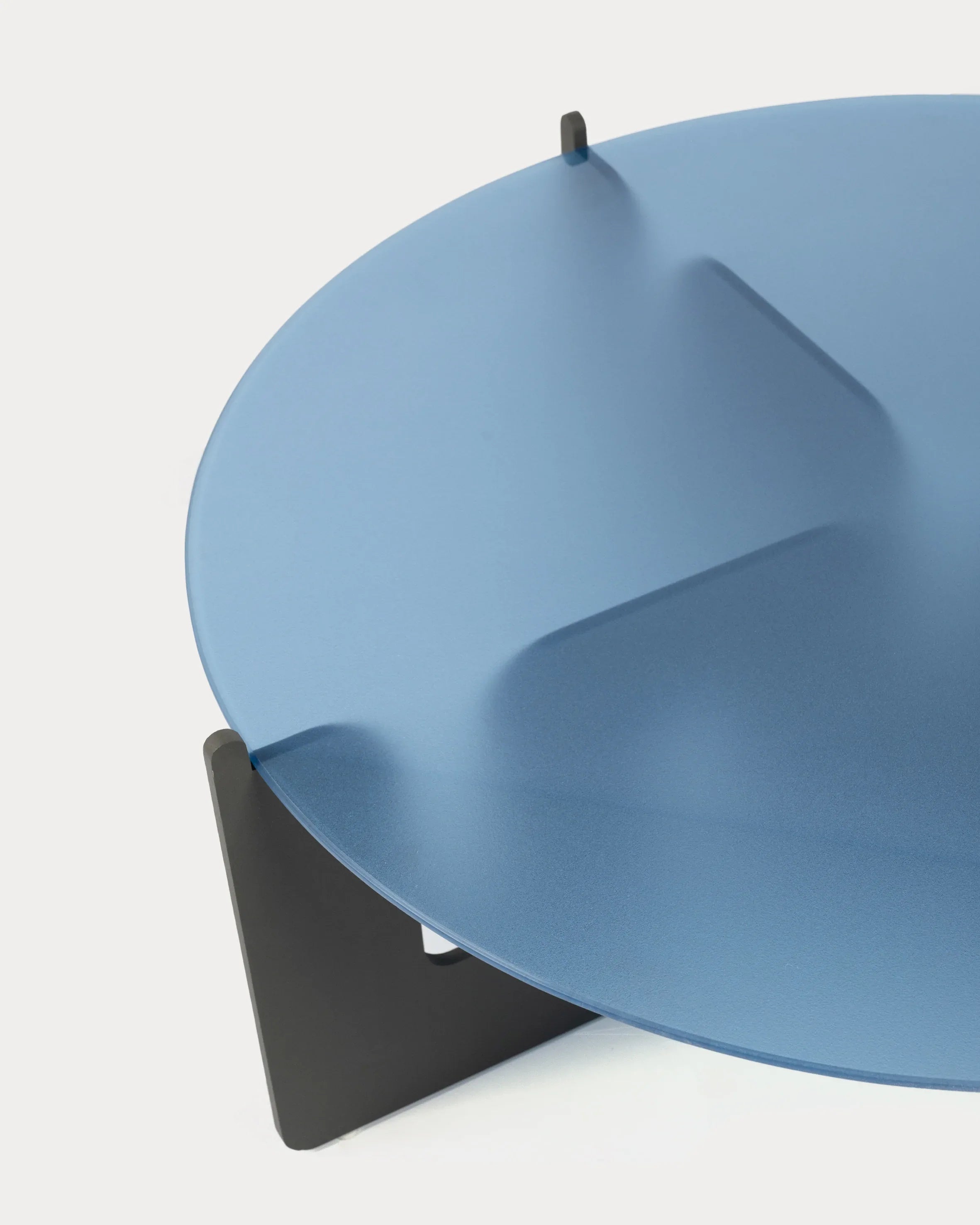 The Waves Coffee Table 15#Aluminum_Dark Gray#Glass_Blue