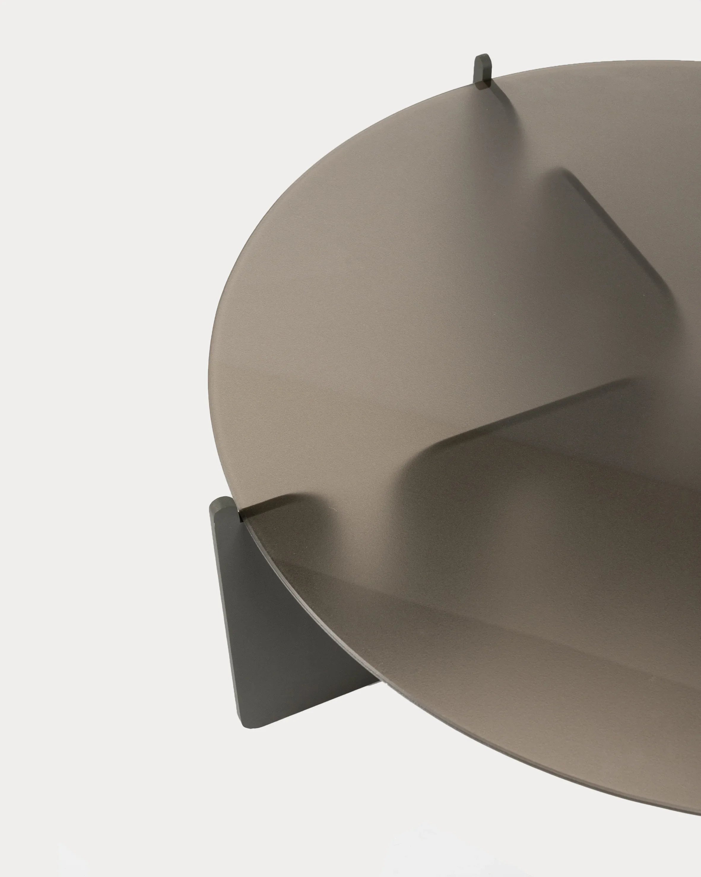 The Waves Coffee Table 16#Aluminum_Dark Gray#Glass_Brown