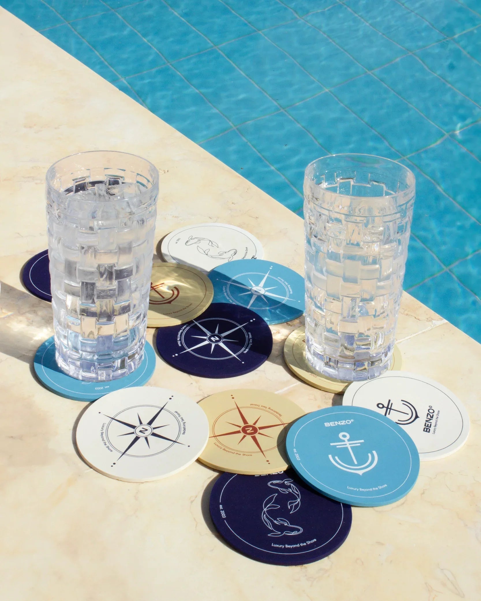 No-Slip Rubber Coasters - Benzo