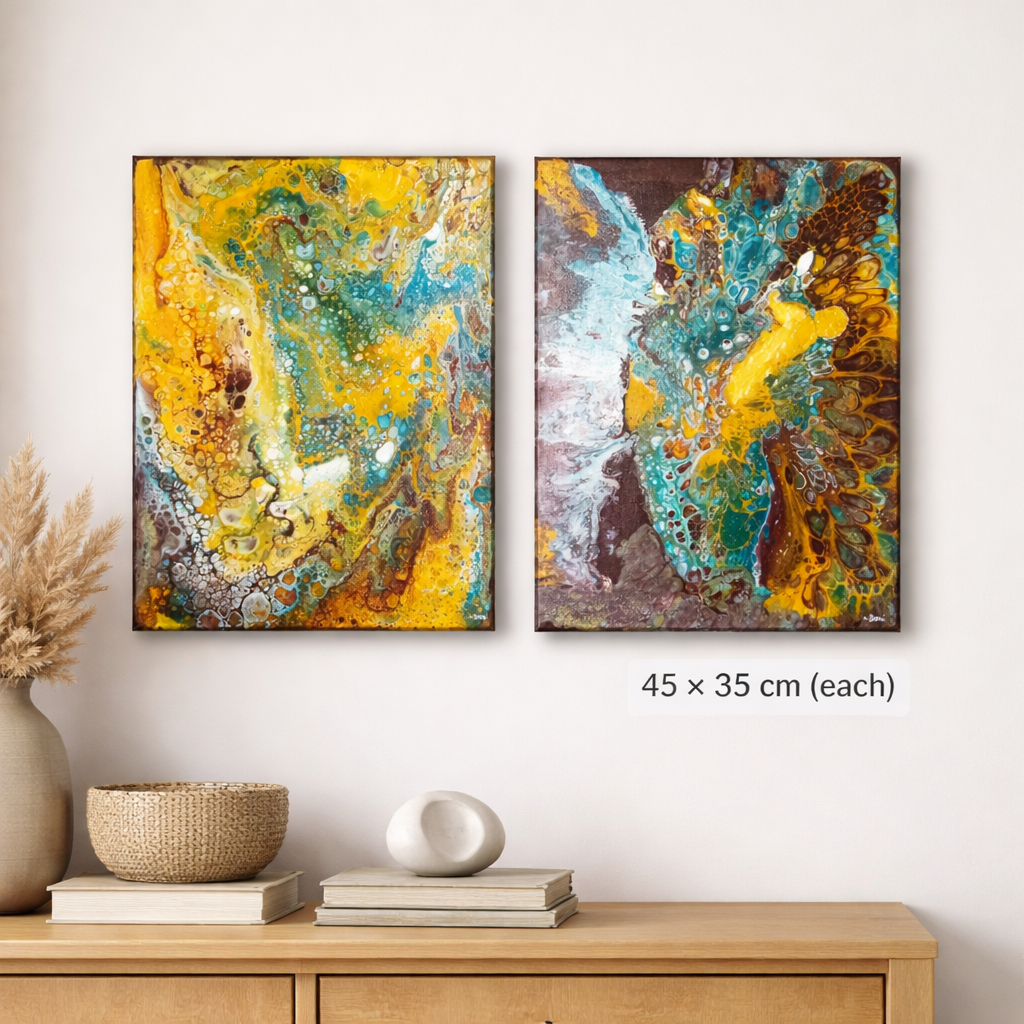 Acrylic Pouring on Woodboard