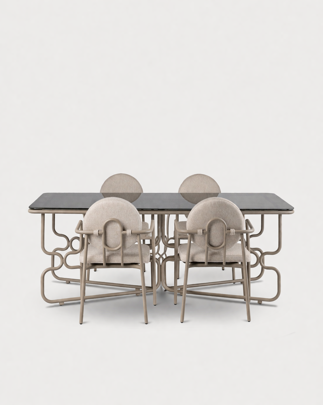 Porta Dining Set Beige 4 pax Brown