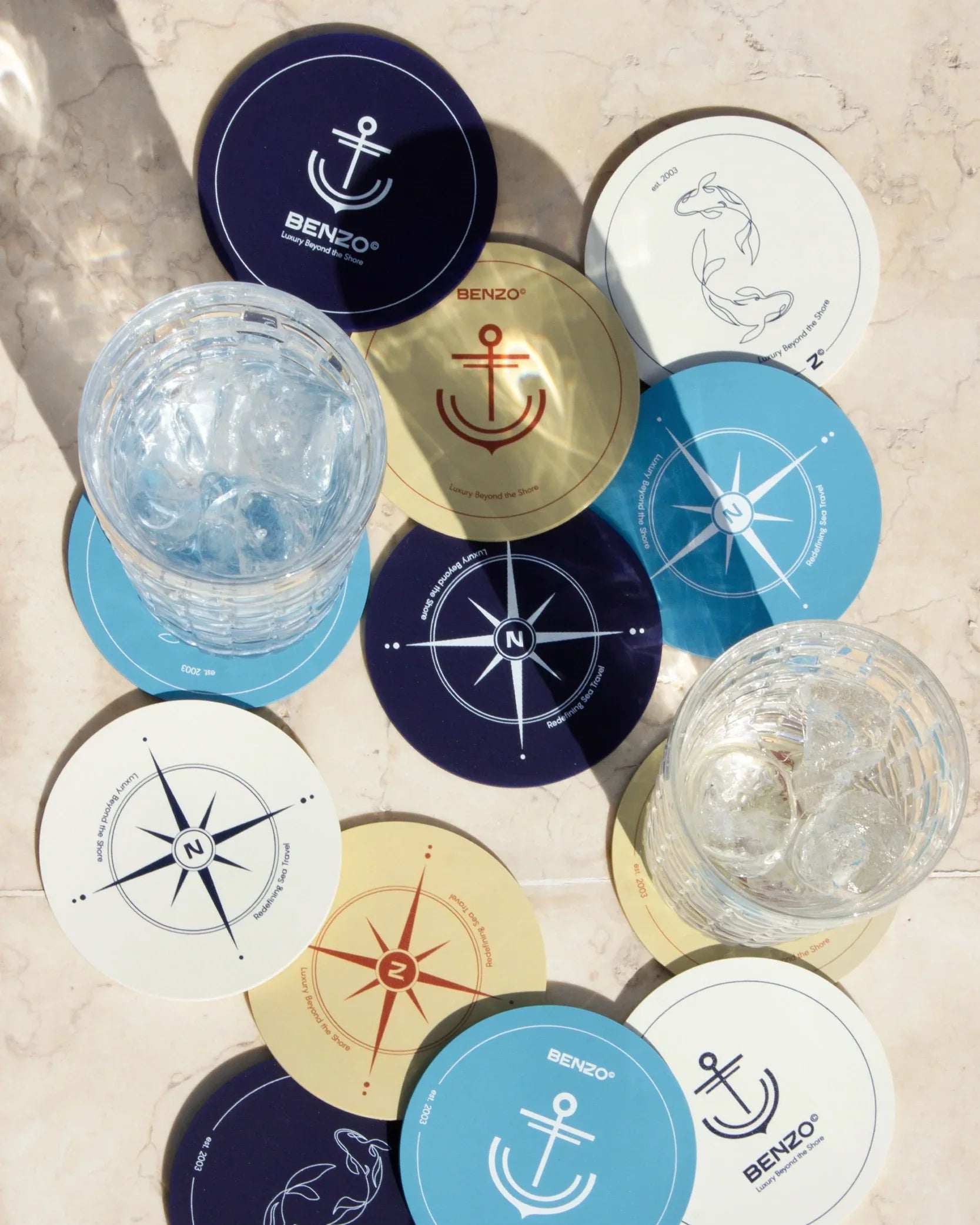No-Slip Rubber Coasters - Benzo